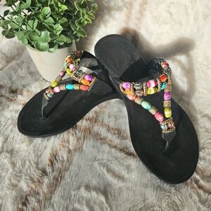 Colorful Beaded Women's Sandals Size 6.